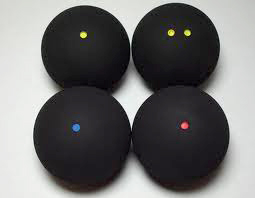 The four most common squash balls