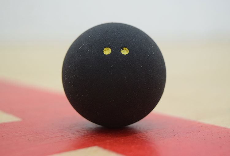 EG_ CN_ PROFESSIONAL PLAYER COMPETITION SQUASH BALL TWO YELLOW DOTS LOW SPEED AC 